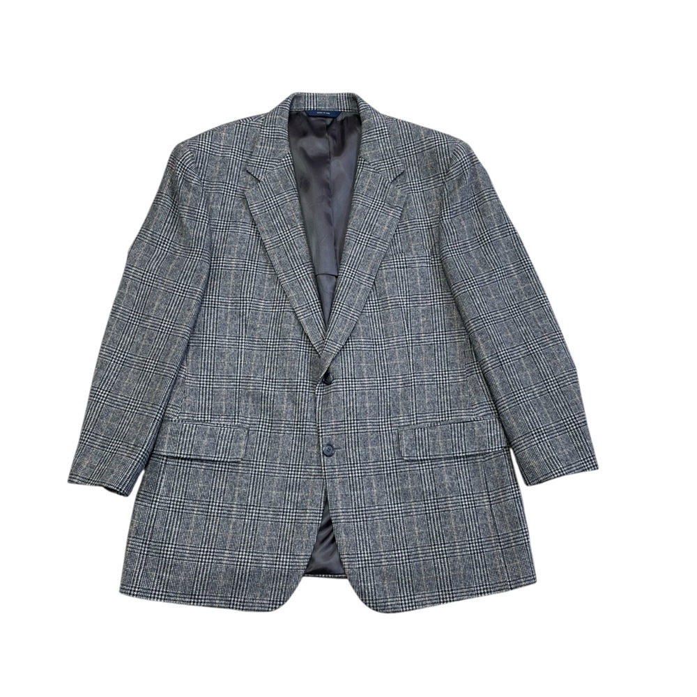 Brooks Brothers Blazer Suit Jacket Sport Coat Grey Plaid Camel Hair 42 Short Arm